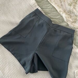 High Waist Muted Blue Women's Shorts